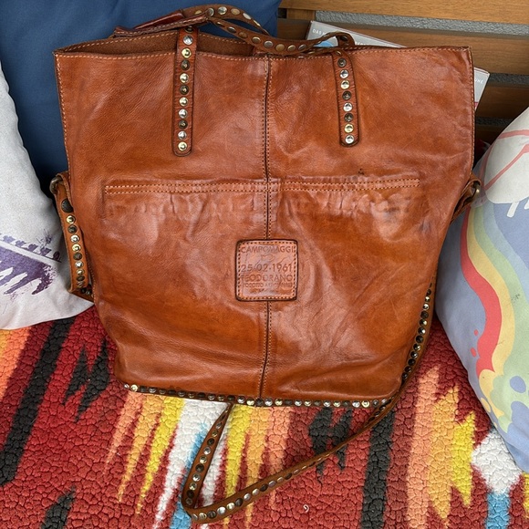 Campomaggi Brown Studded Tote Bag - Picture 2 of 13